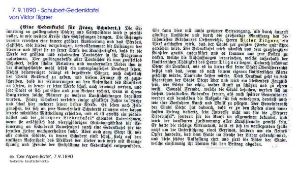 1890-09-07 - Schubert-Gedenktafel.Victor Tilgner